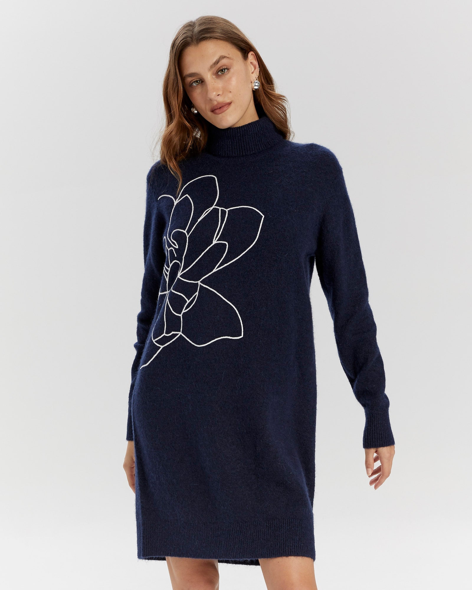 YASJUVA ROLL NECK KNIT DRESS